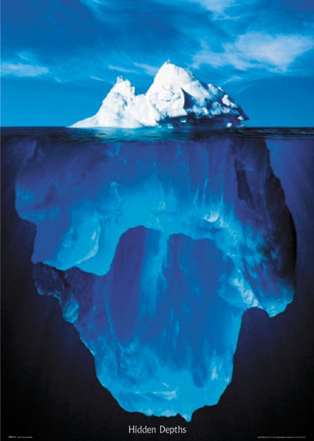 plakat na ścianę przedstawiający górę lodową zanurzoną w wodzie