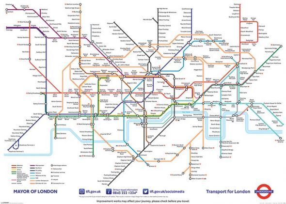 mapa metra ''transport for london'' z logiem underground
