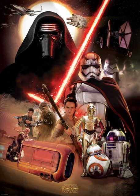 Star Wars The Force Awakens Obsada - plakat 140x100 cm