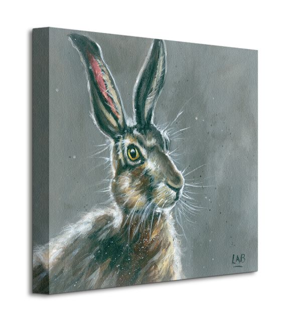Perspektywa obrazu na płótnie przedstawiającego malowanego królika