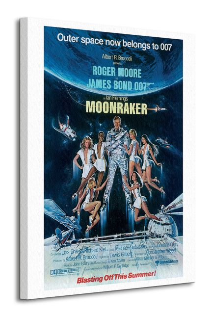 Obraz na płótnie przedstawia Rogera Moora jako James Bond w filmie Moonraker