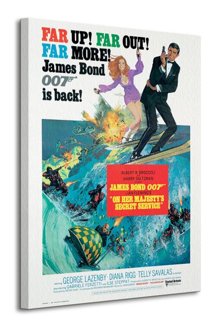Obraz na płótnie przedstawia okładkę z Jamesa Bonda