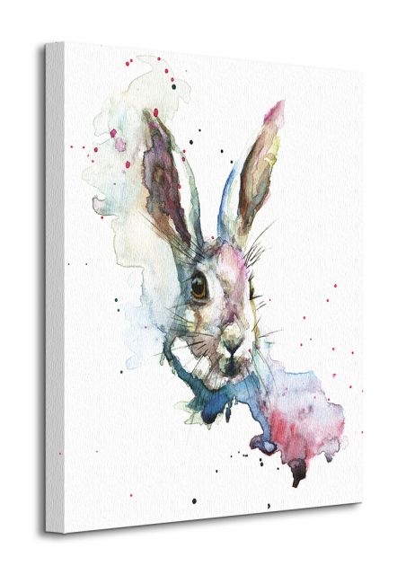 Perspektywa obrazu na płótnie przedstawiającego kolorowego królika