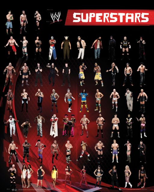 plakaty z sportowcami WWE Superstars