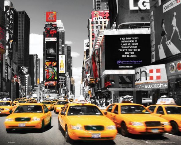 plakat na ścianę New York Times Square Żółte Taksówki