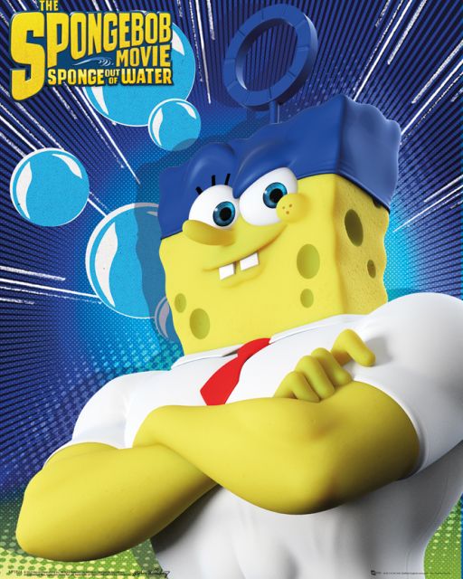 plakat ''sponge out of water'' z filmu animowanego the spongebob