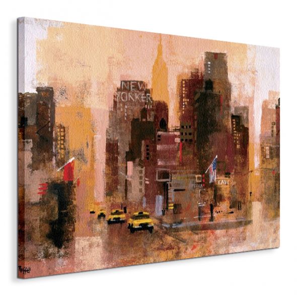 New Yorker, Cabs - Obraz na płótnie 60x80 cm