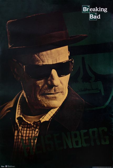 plakat z portretem Waltera H. White'a w okularach z serialu Breaking Bad
