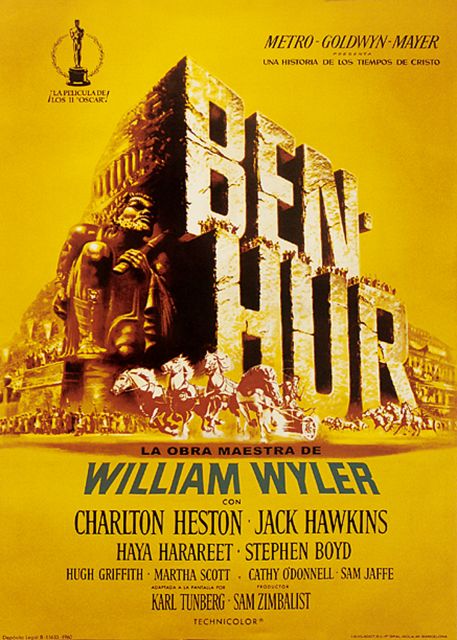plakat kolekcjonerski promujący film Ben Hur - Charlton Heston, Jack Hawkins
