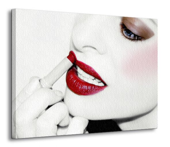 perspektywa canvasu z czerwonymi ustami kobiety