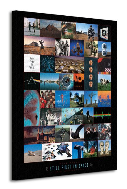 Obraz na płótnie przedstawia wszystkie okładki zespołu Pink Floyd