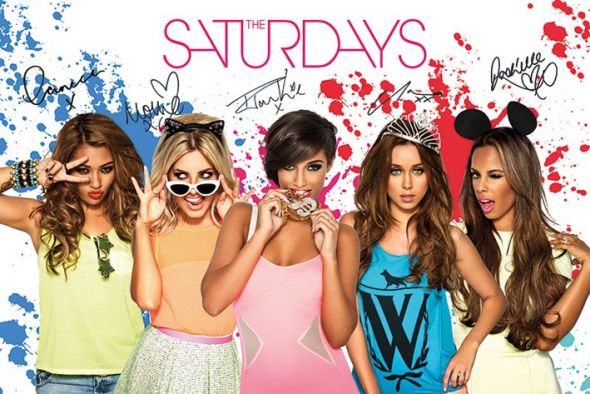 Plakat z dziewczynami z girlsbandu The Saturdays