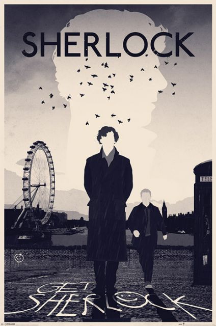 Plakat z Sherlockiem w Londynie