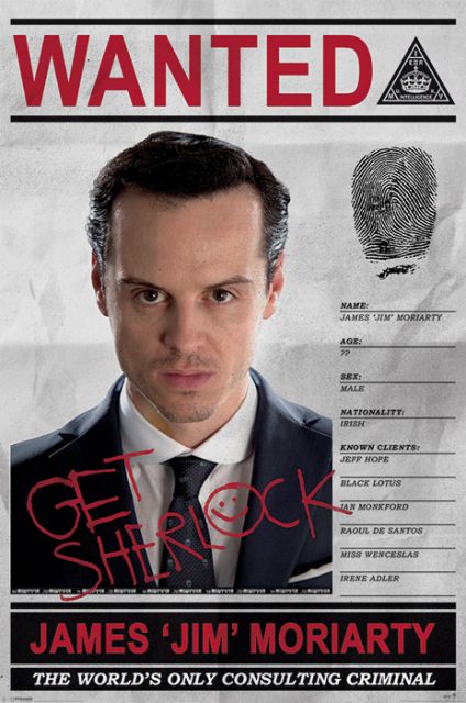 Sherlock James Jim Moriarty Wanted - plakat
