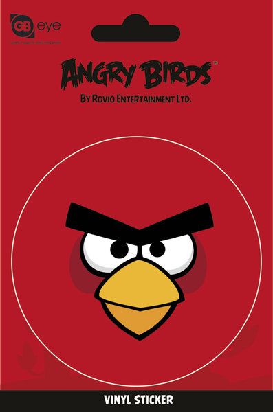 Duża naklejka z czerwonym ptakiem z gry Angry Birds