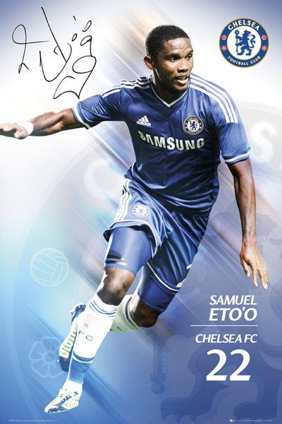 plakat na ścianę z zawodnikiem londyńskiego klubu Chelsea Samuelem Eto'O
