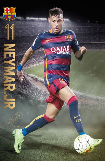 plakat Neymara z klubu piłkarskiego Fc Barcelona