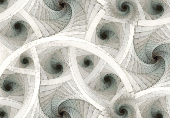 Spiralne, kolorowe fractale grafika komputerowa- fototapeta