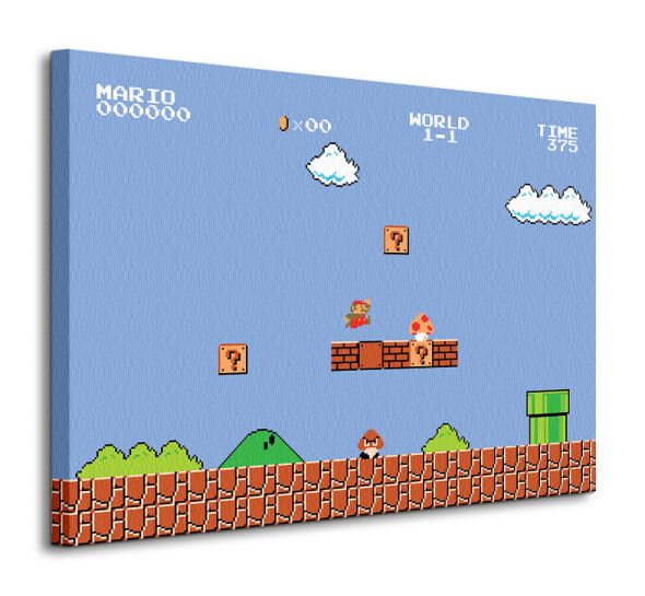 Obraz na płótnie przedstawia kadr z gry Mario Bros.