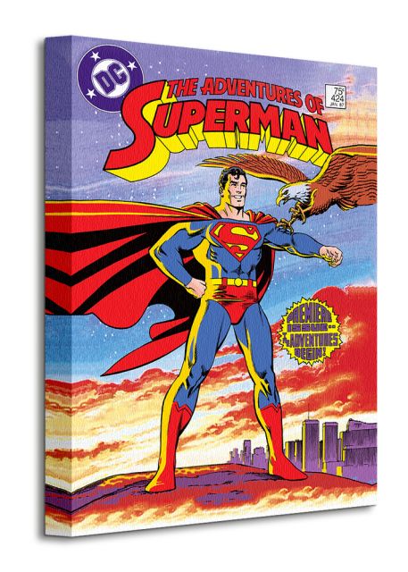 Obraz na płótnie przedstawia Supermana z orzełkiem na ramieniu