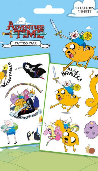 Tatuaże z bohaterami amerykańskiej kreskówki Adventure Time