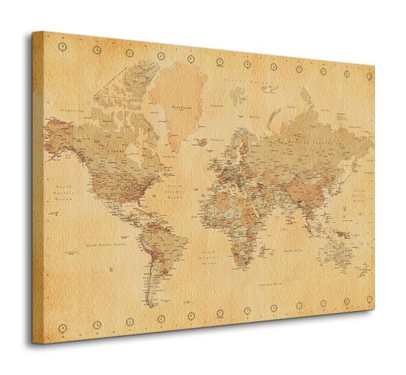 Obraz na płótnie przedstawia mapę świata