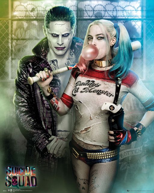 plakat z filmu Legion Samobójców z Joker'em i Harley Quinn