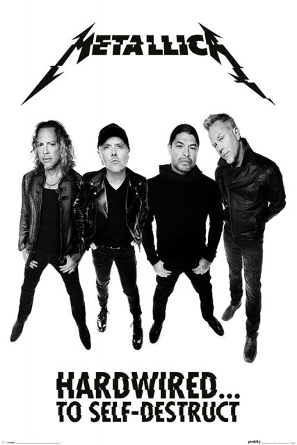 czarno-biały plakat Metallica Hardwired To Self Destruct