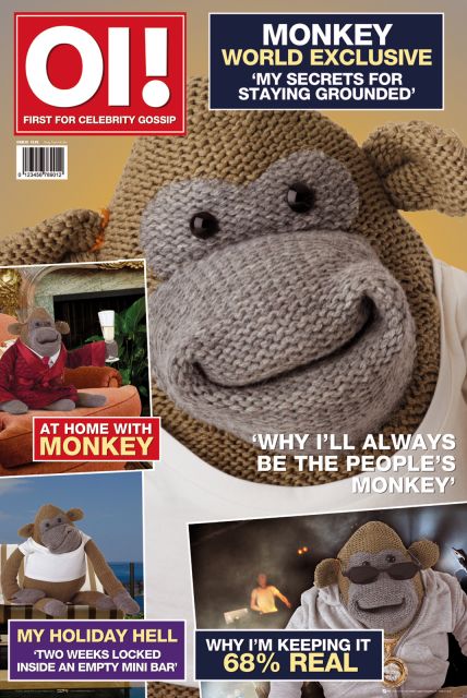 plakat z małpą zatytułowany Monkey Magazine
