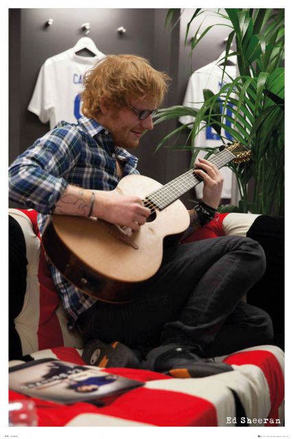 Duży plakat na ścianę Ed Sheeran z gitarą Wembley