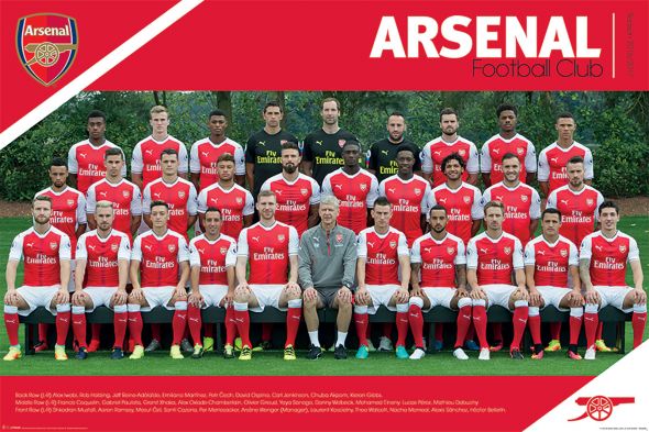 Oryginalny plakat drużyny Arsenal FC z zawodnikami sezonu 2016/2017