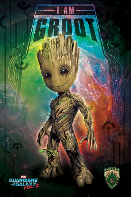 plakat Marvela zatytułowany Strażnicy Galaktyki vol. 2 I Am Groot