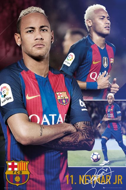 plakat na ścianę Barcelony z piłkarzem Neymar Jr