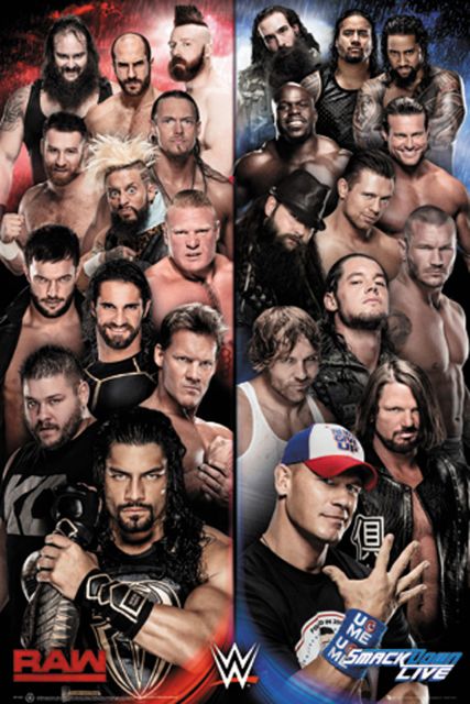 plakat dla fanów WWE Raw v Smackdown