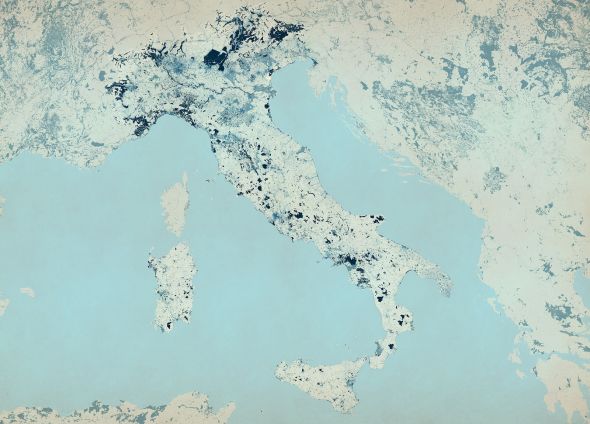 Włochy - mapa w kolorze - fototapeta