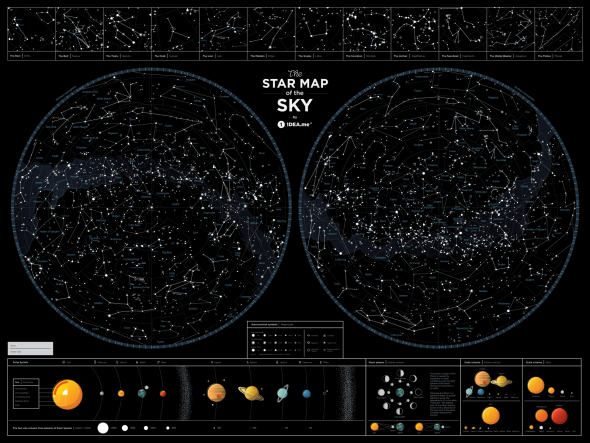 Star Map of the Sky - gwiezdna mapa nieba