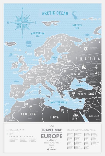 Silver Europe - Mapa zdrapka