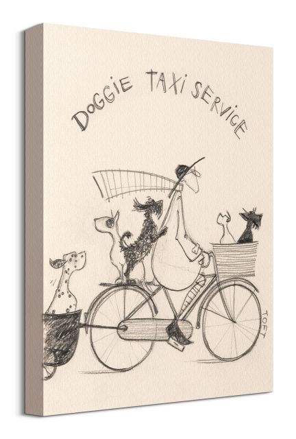 Doggie Taxi Service Sketch - obraz na płótnie wymiary 30x40