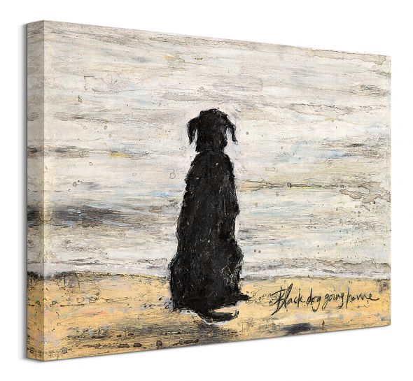 Black Dog Going Home - obraz na płótnie o wymiarach 40x30