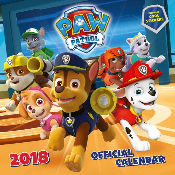 Psi Patrol - kalendarz 2018 z naklejkami