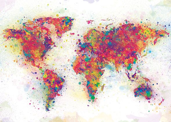 World Map (Colour Splash) - plakat