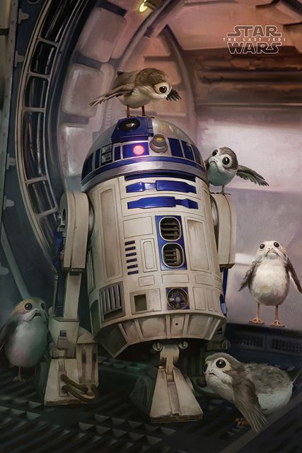 Star Wars The Last Jedi (R2-D2 & Porgs) - plakat