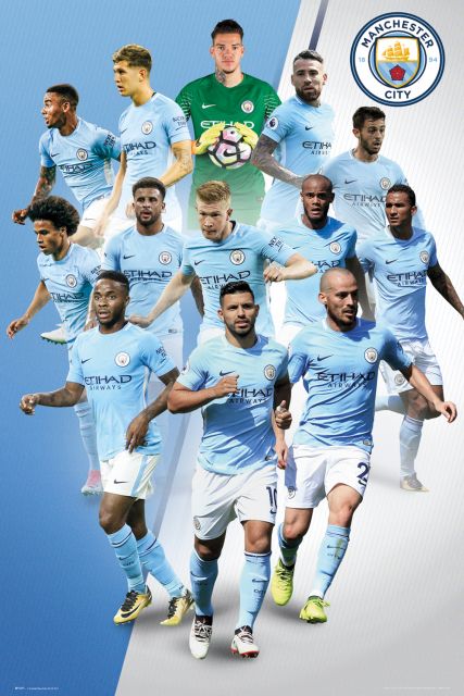 Manchester City Zawodnicy 17/18 - plakat