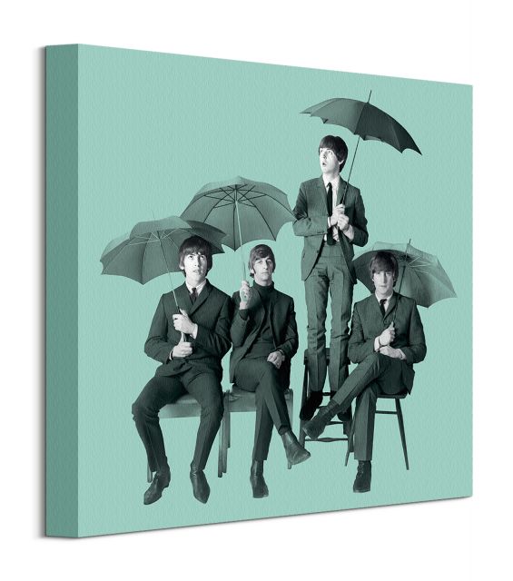 The Beatles Umbrellas - obraz na płótnie w rozmiarze 30x30 cm