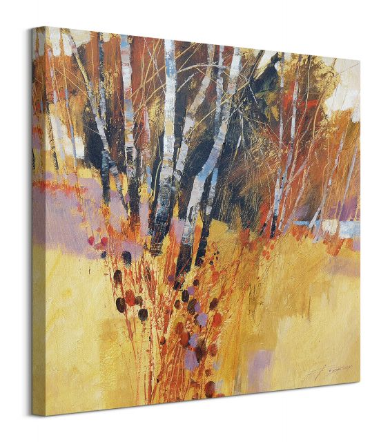 Teasels and Birches - obraz na płótnie w rozmiarze 60x60 cm