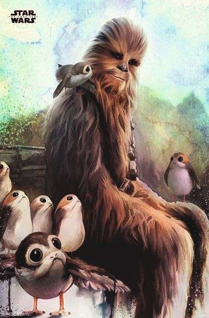 Star Wars The Last Jedi Chewbacca & Porg - plakat