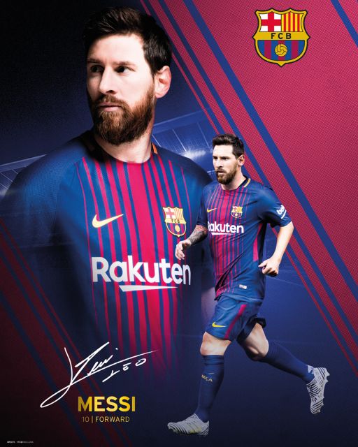 Barcelona Messi Collage 17/18 - plakat