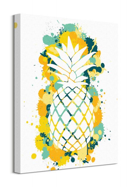 Splatter Silhouette Pineapple - obraz na płótnie
