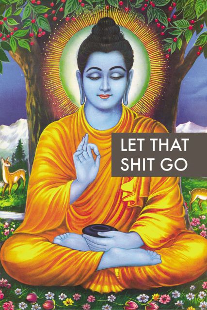 Plakat motywacyjny Budda - Let that shit go
