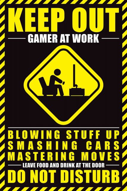 Plakat z napisem Gamer At Work